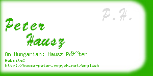 peter hausz business card